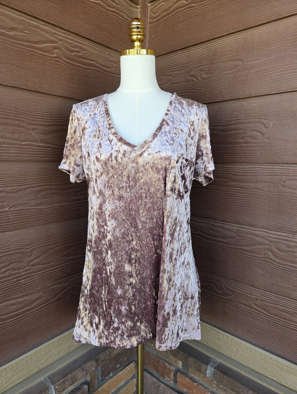 Spring + Mercer Blush Pink Velvet Legging Tee Women’s Medium